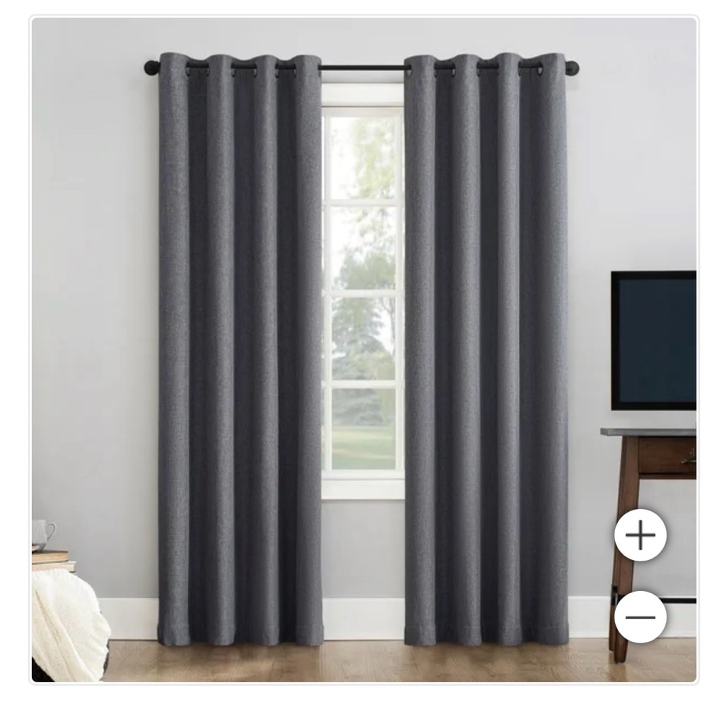 SUN ZERO | Pratt Tonal Texture Fleece Insulated 100% Blackout Curtains | Gray